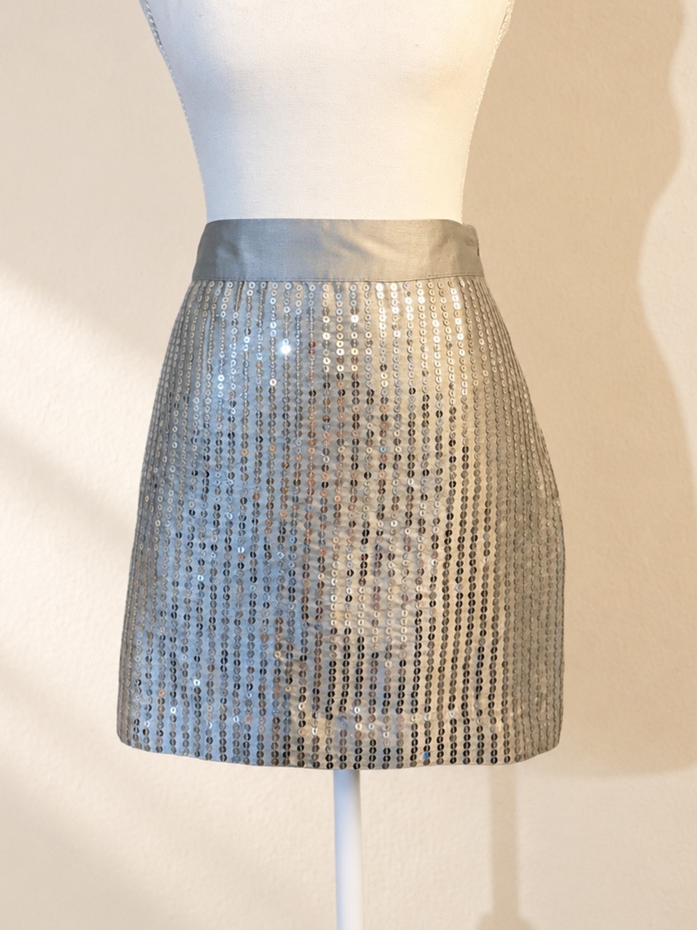 Gap Silver Sequin Party Mini Skirt Size 4